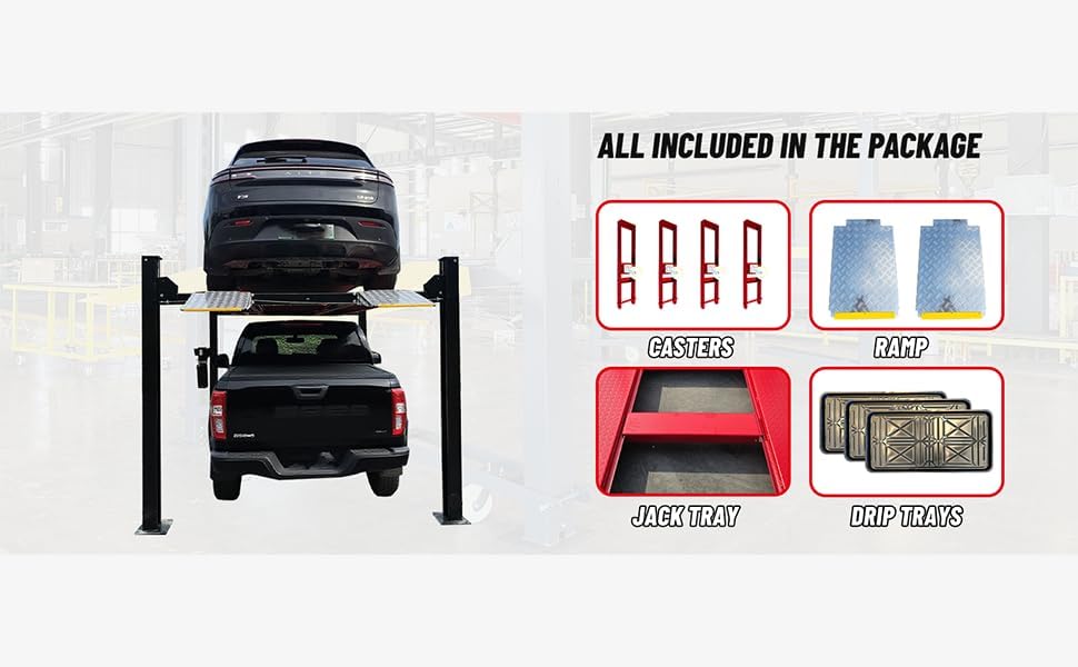 Katool 4H950 9,500lbs Heavy Duty 4 Post Parking Car lift