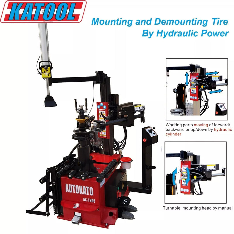 KATOOL AK-T900 Hydraulic Tire Changer Fully Auto Leverless 12-30in Wheel