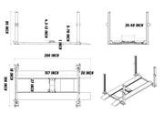 KT-4H850 8500lbs 4 Post Auto Parking Lift with Casters Shipping