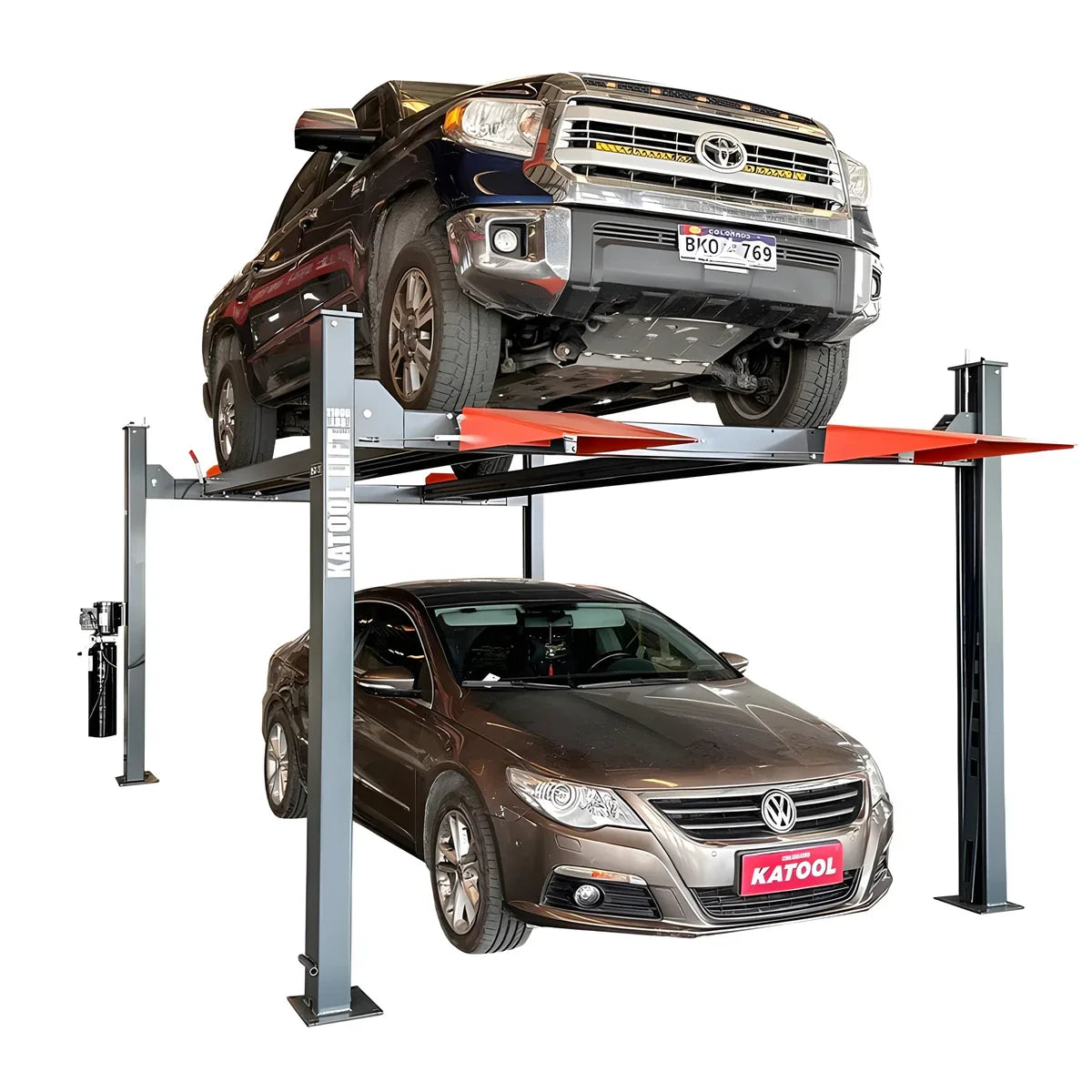 Katool KT-4H110 11,000 lb Four-Post Lift Service & Storage, 110V or 220V