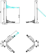 KATOOL KT-PMRL200 7000lb Portable 2-Post Lift