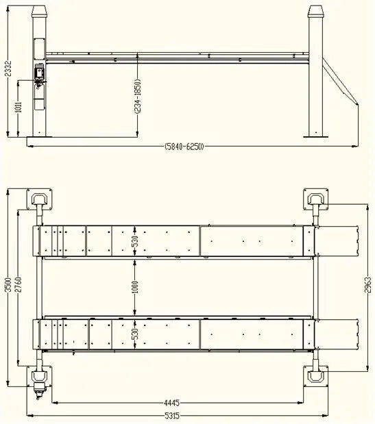 KATOOL KT-4H150 Heavy Duty 4-Post Alignment Lift 15,000lbs. Rolling Jack Included