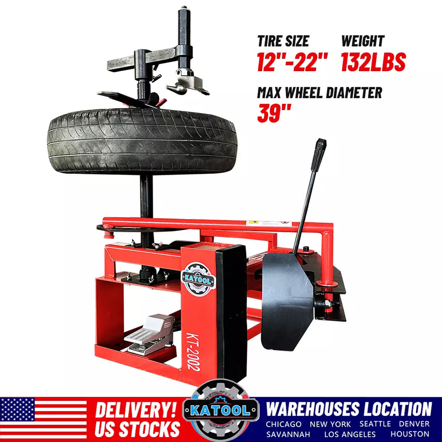 KATOOL KT2002 Mini Tire Changer Machine 39 Inch Air Bead Breaker No Anchor Portability Fit for Road Rescue, Mobile Car Repair