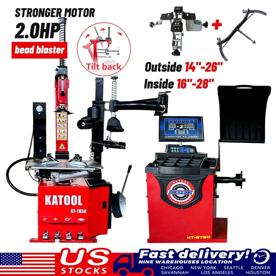 KATOOL Combo 9: Tire Changer KT-T850 & Wheel Balancer KT-B750