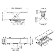 Katool 5000LB Sliding Bridge Jack Adjustable Width 4 Post Lift Rolling Jack